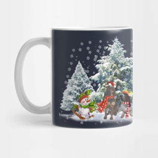 Bloodhound Basset Hound Snowman Christmas T shirt Mug